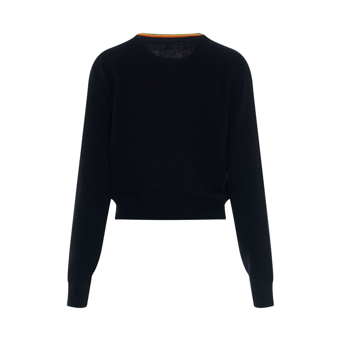 Logo Anagram Cropped Sweater in Black