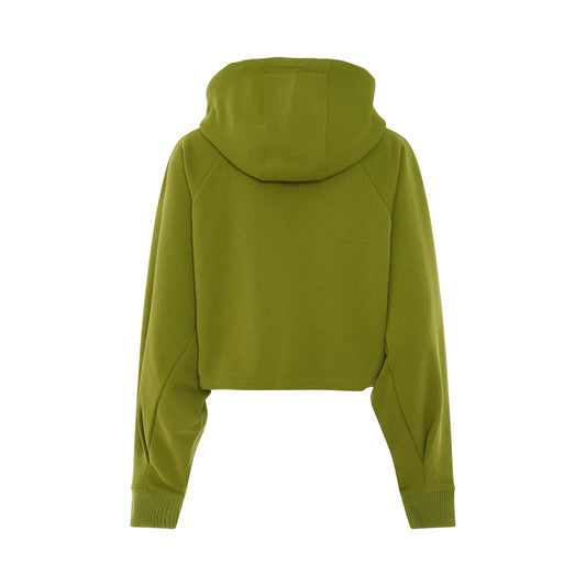 Anagram Cropped Hoodie in Green Bean