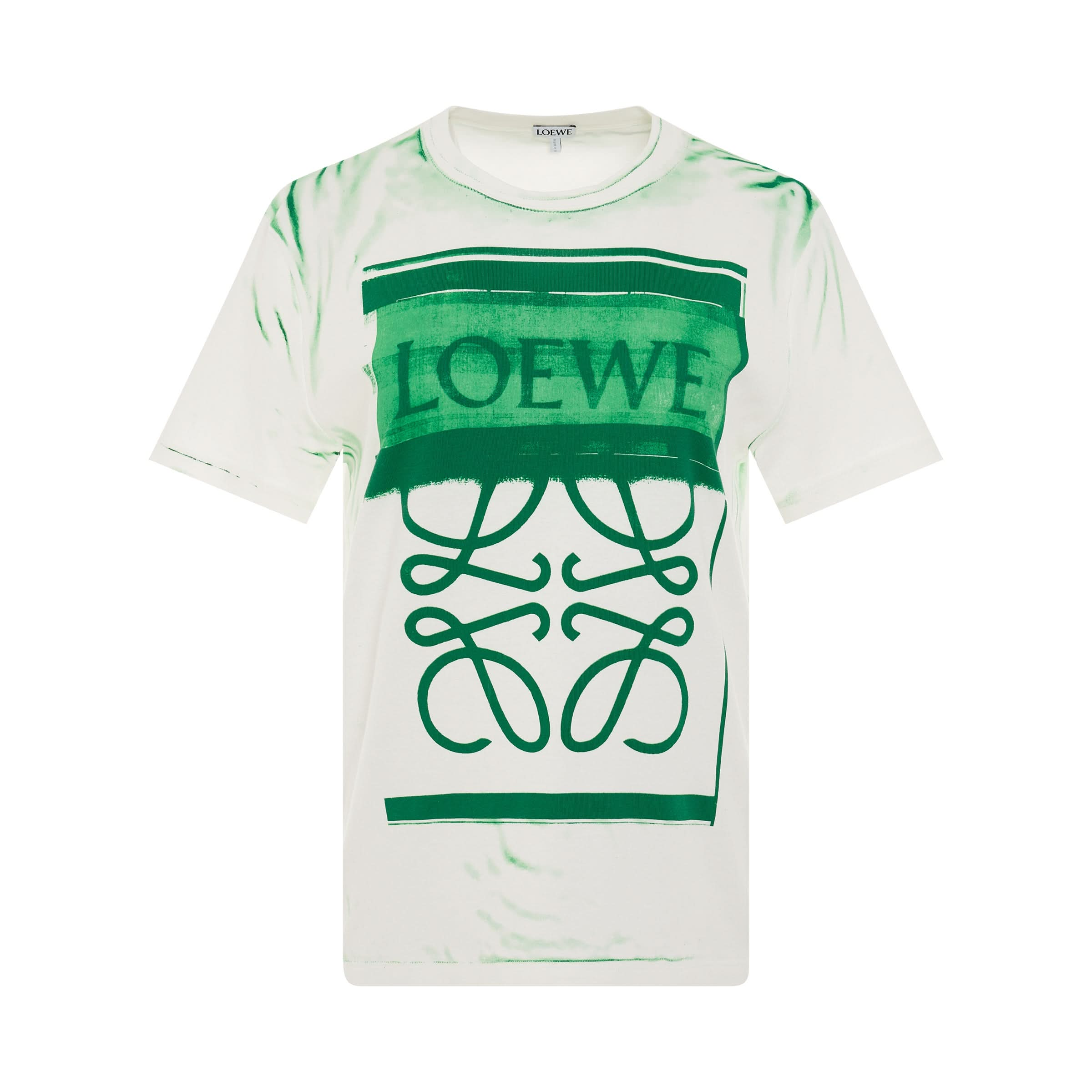 Anagram Print T-Shirt in White/Green