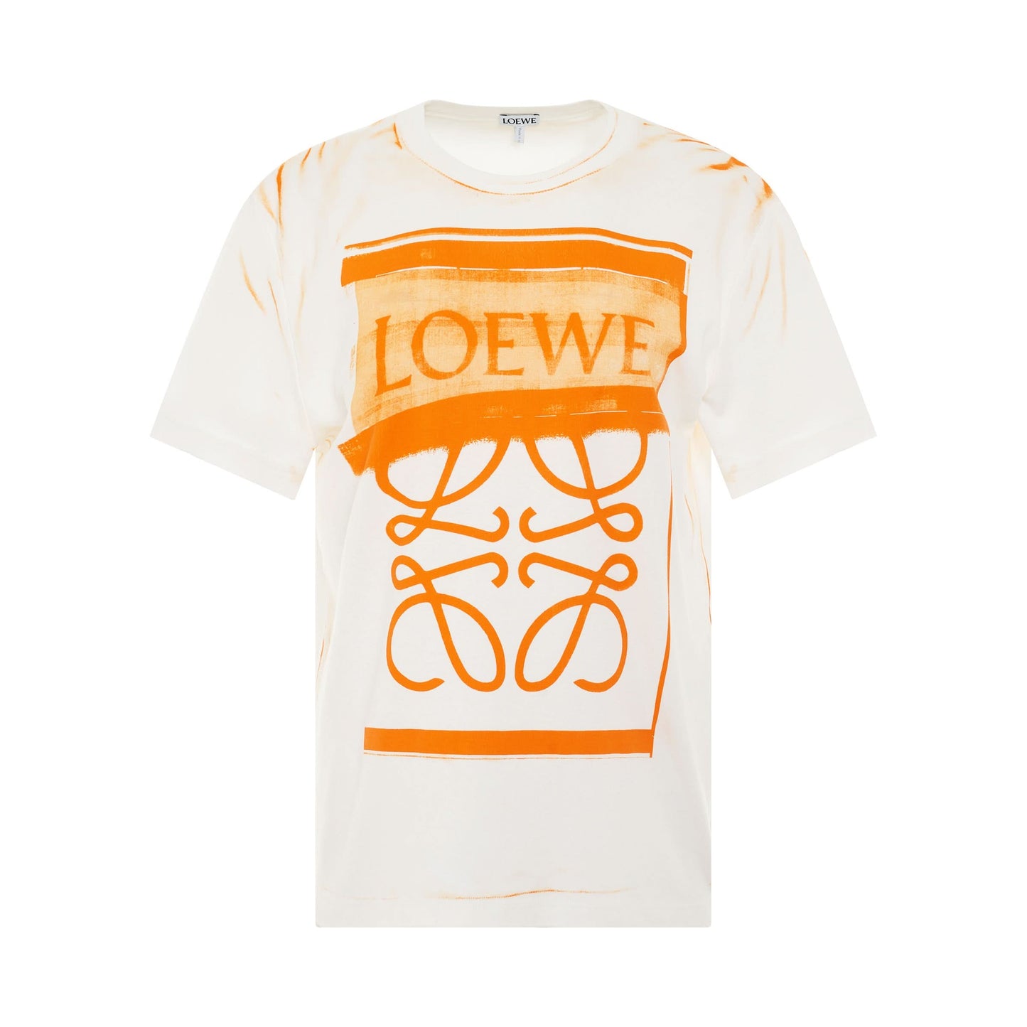 Anagram Print T-Shirt in White/Orange