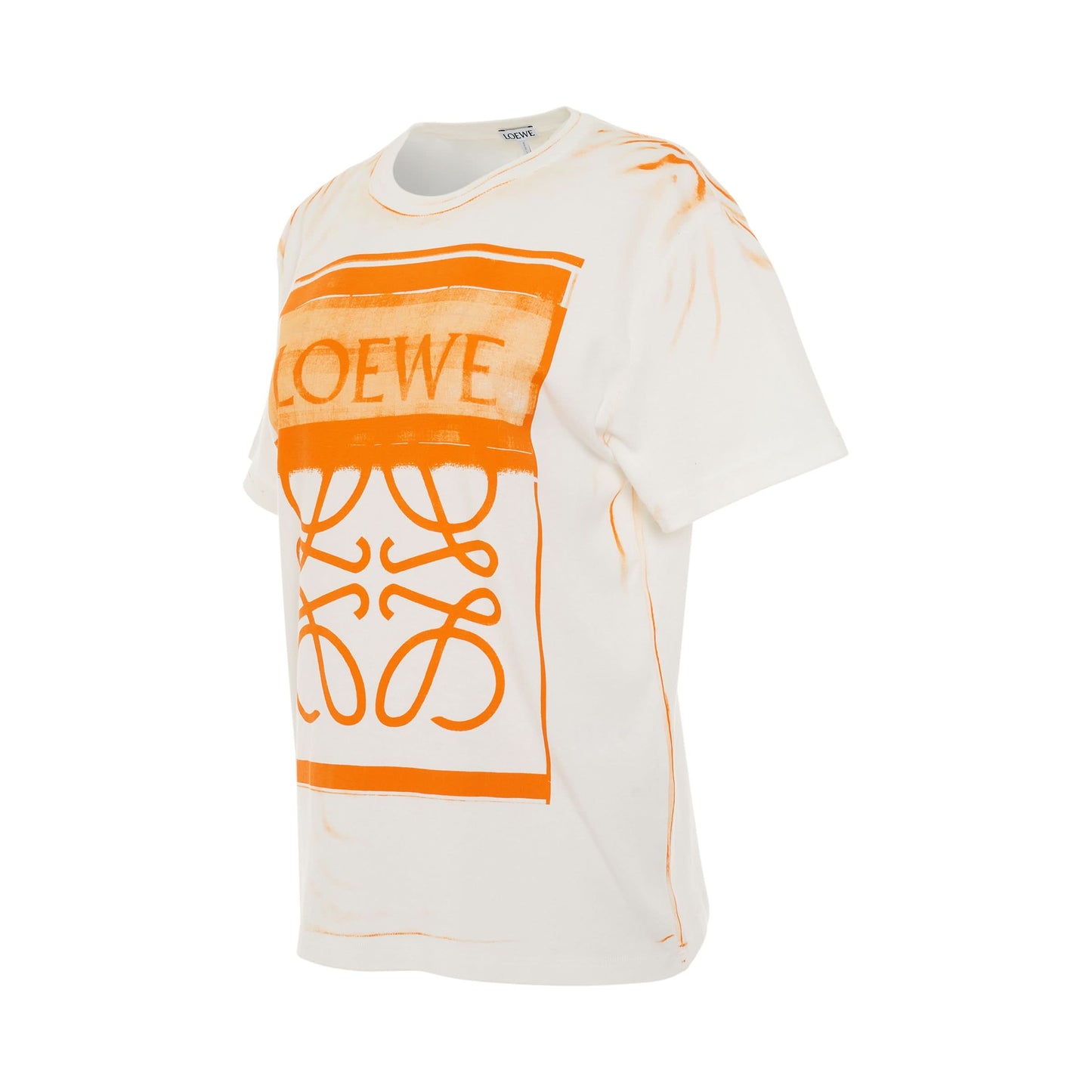 Anagram Print T-Shirt in White/Orange