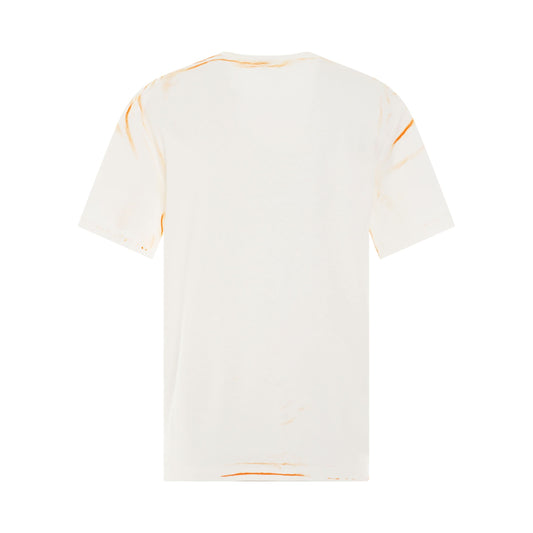 Anagram Print T-Shirt in White/Orange