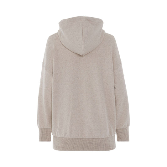 Long Oversize Zip Hoodie in Ivory