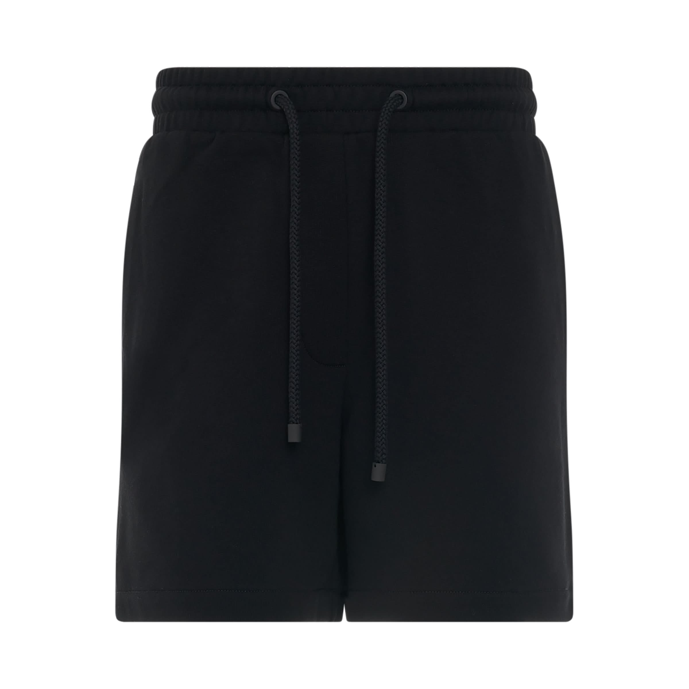 Drawstring Cotton Shorts in Black