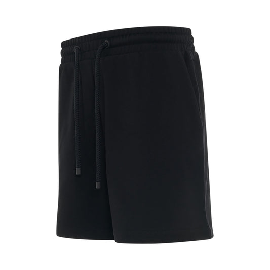 Drawstring Cotton Shorts in Black