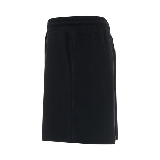 Drawstring Cotton Shorts in Black