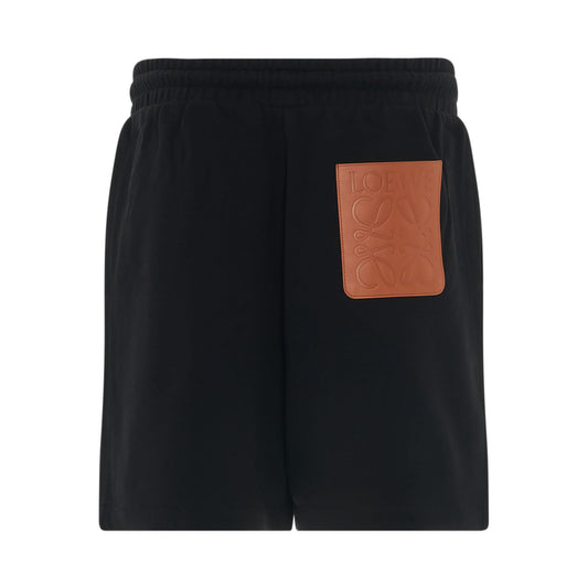 Drawstring Cotton Shorts in Black