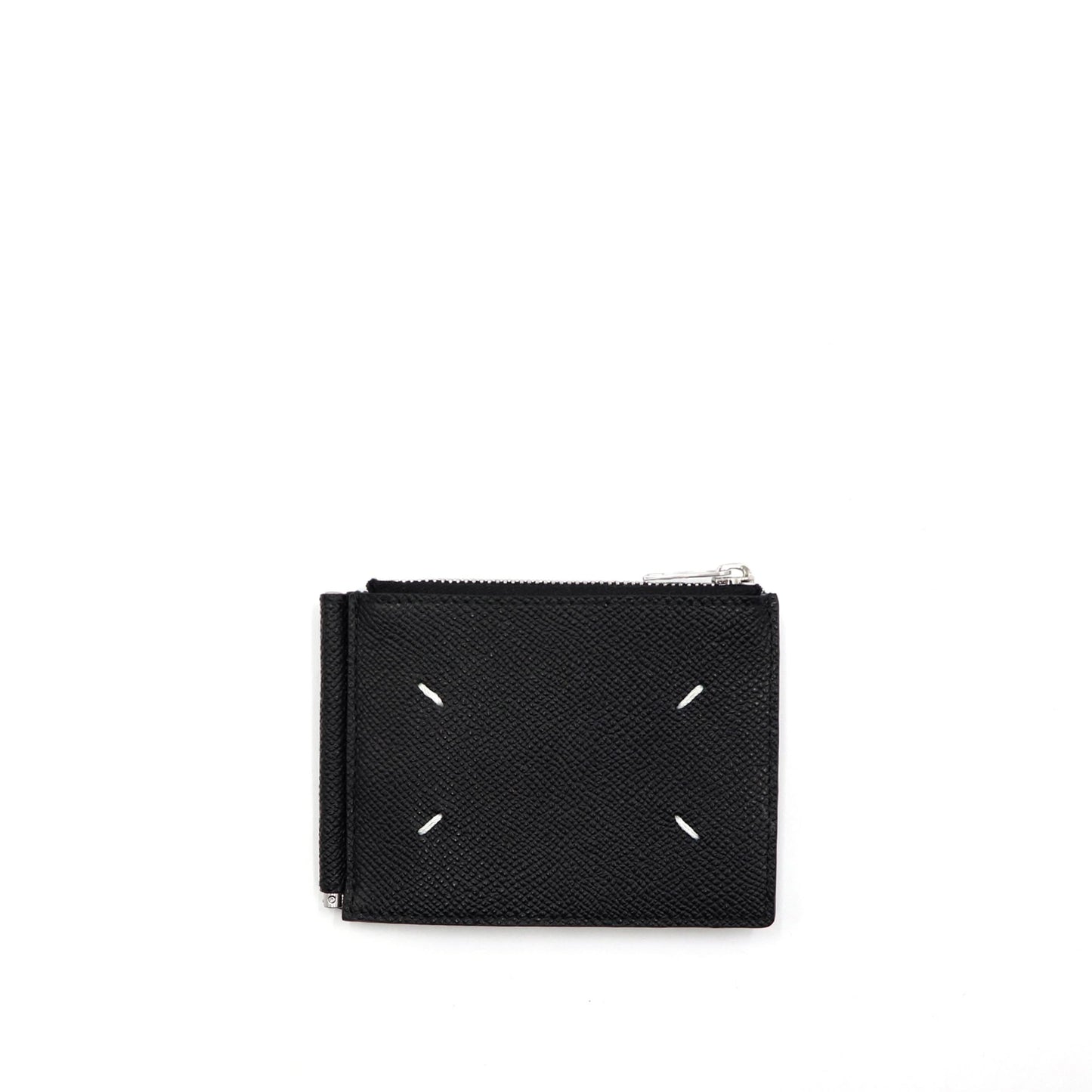 Four Stitch Money Clip Wallet in Black