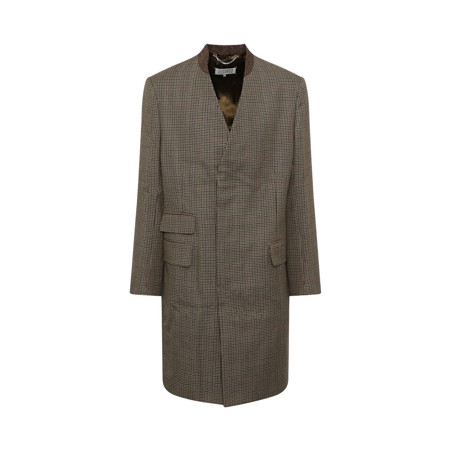 Prince Of Wales Check Coat in Brown