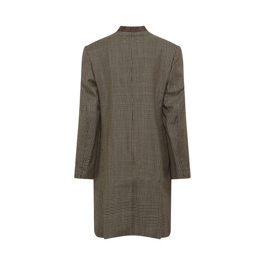 Prince Of Wales Check Coat in Brown