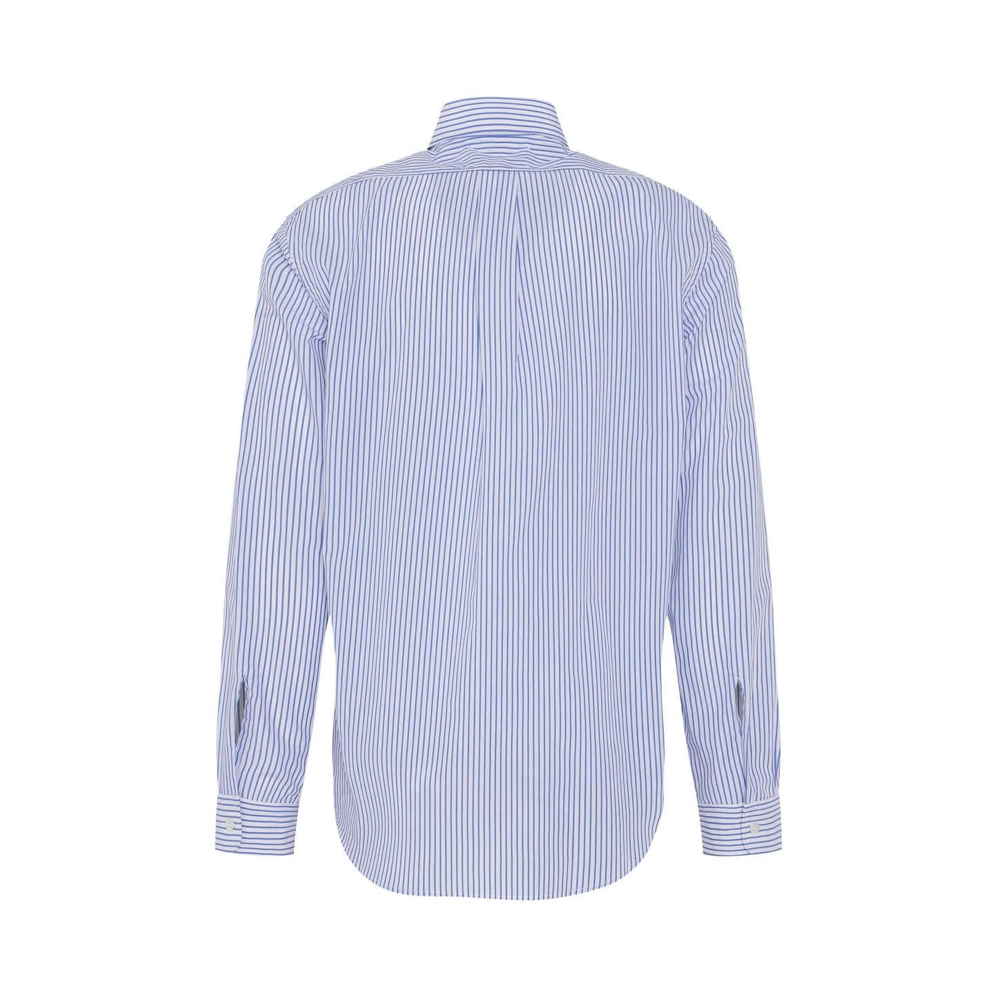 Cotton Striped Long Sleeve Shirt in Blue