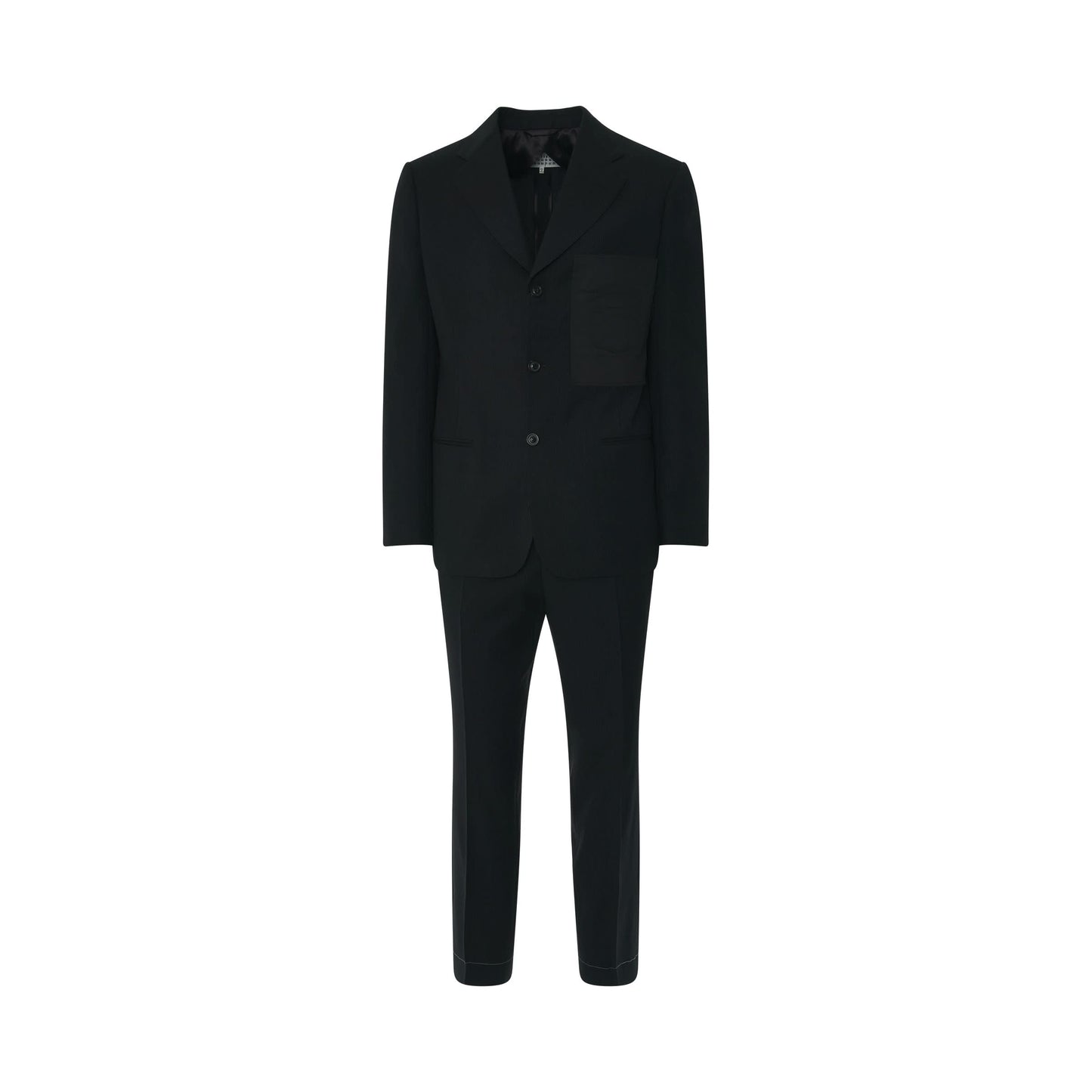 Classic Wool Striped Suits in Black