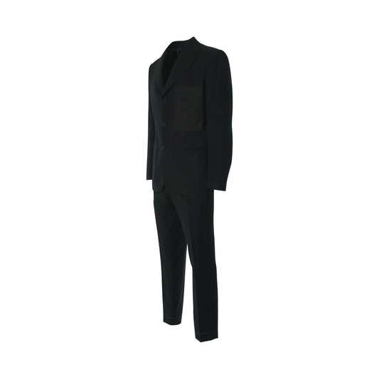 Classic Wool Striped Suits in Black