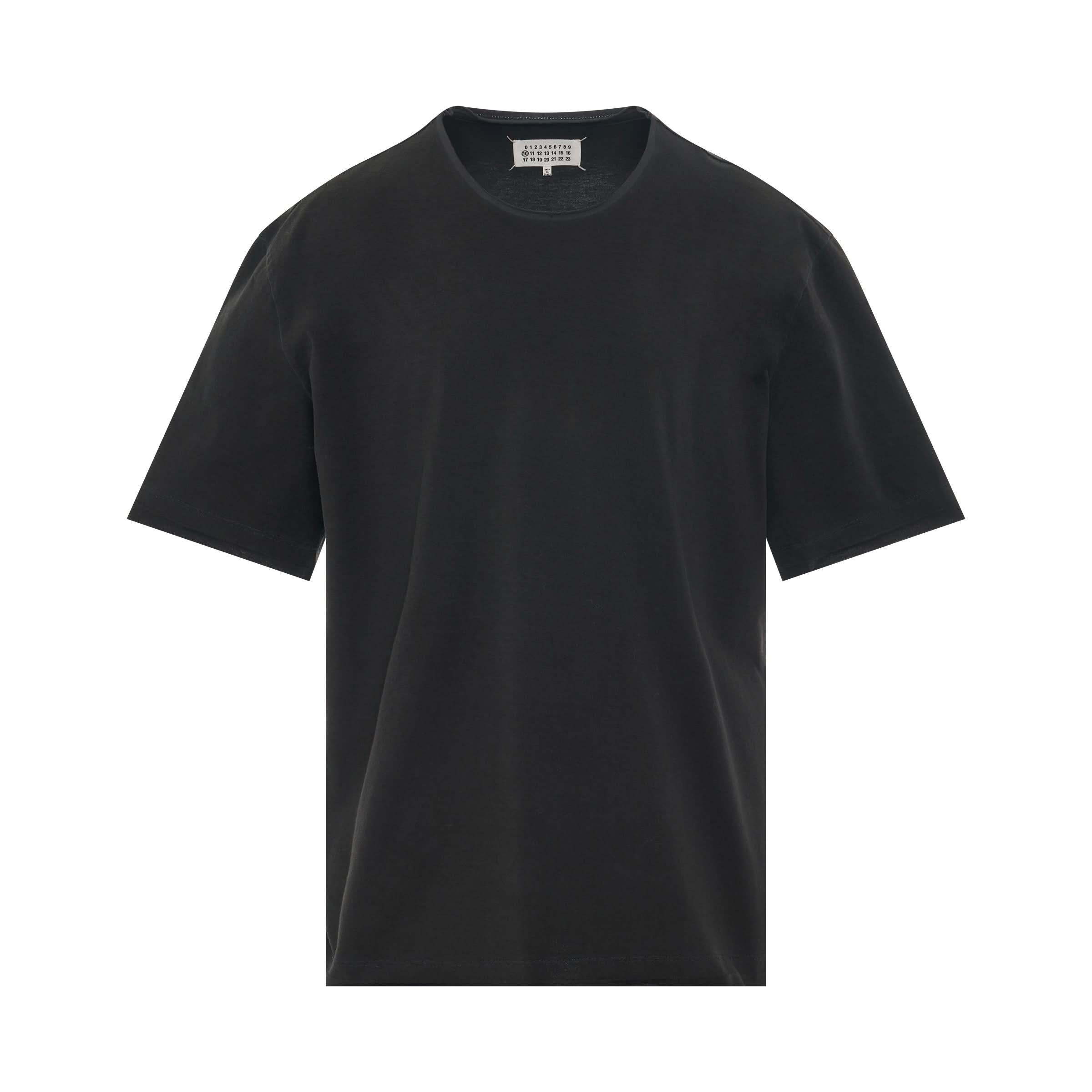 Open Seam T-Shirt in Washed Black