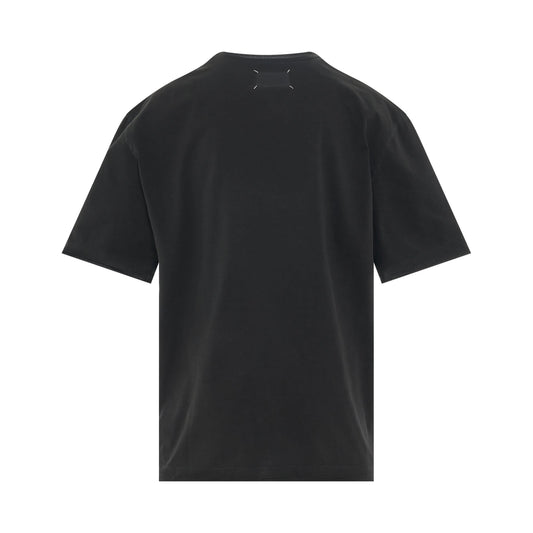 Open Seam T-Shirt in Washed Black