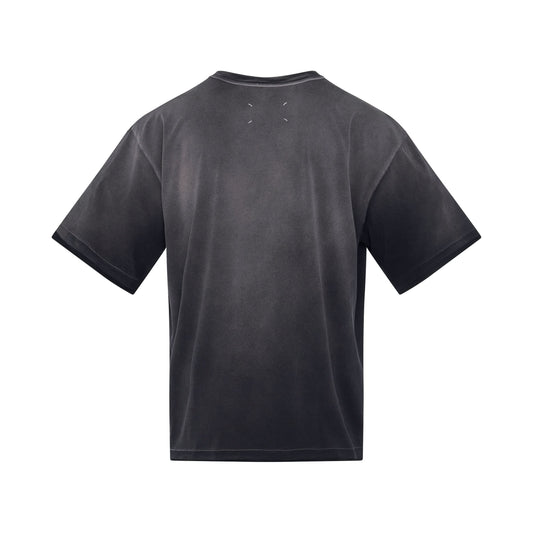 Cotton Print T-Shirt in Washed Black