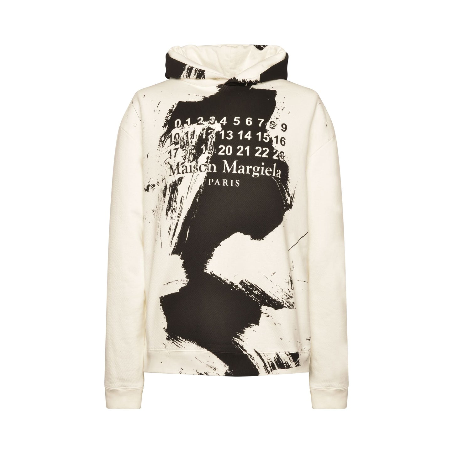 Paint Effect Hoodie in White