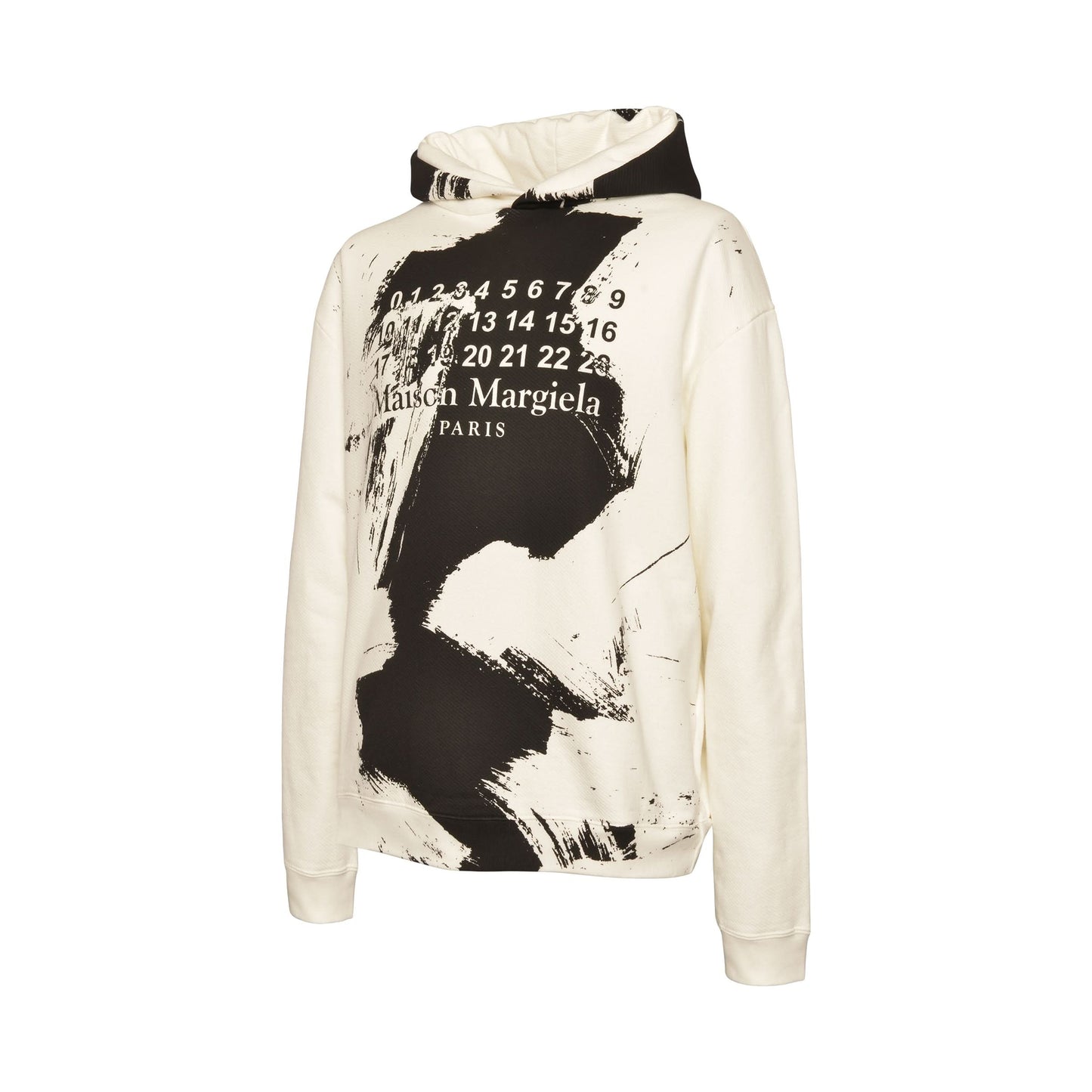 Paint Effect Hoodie in White