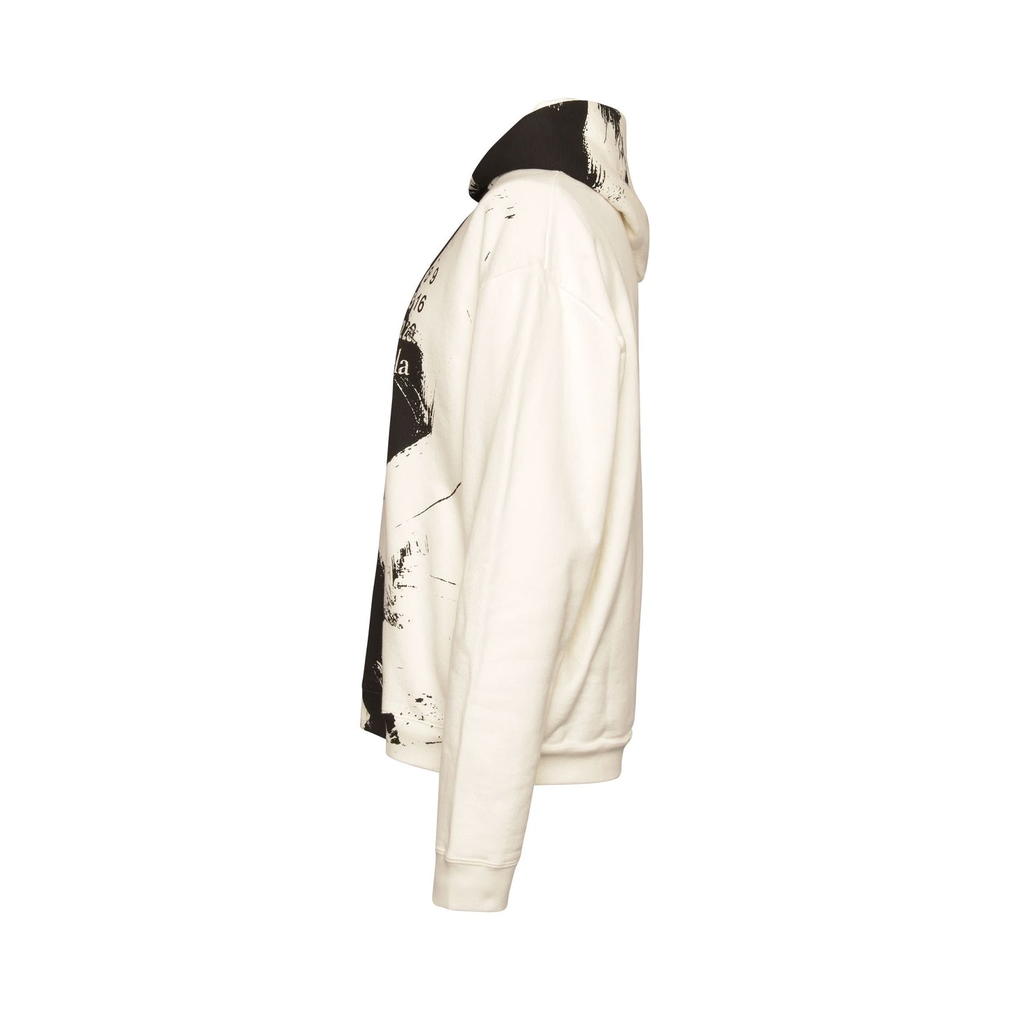 Paint Effect Hoodie in White