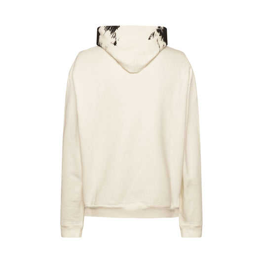 Paint Effect Hoodie in White