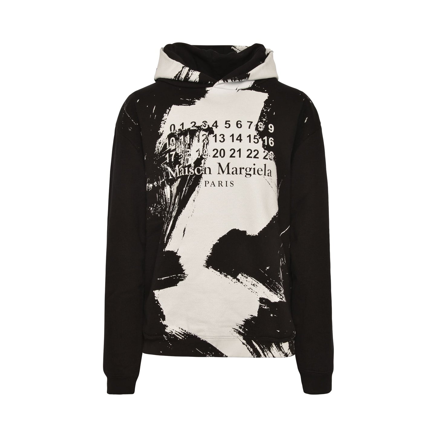 Paint Effect Hoodie in Black