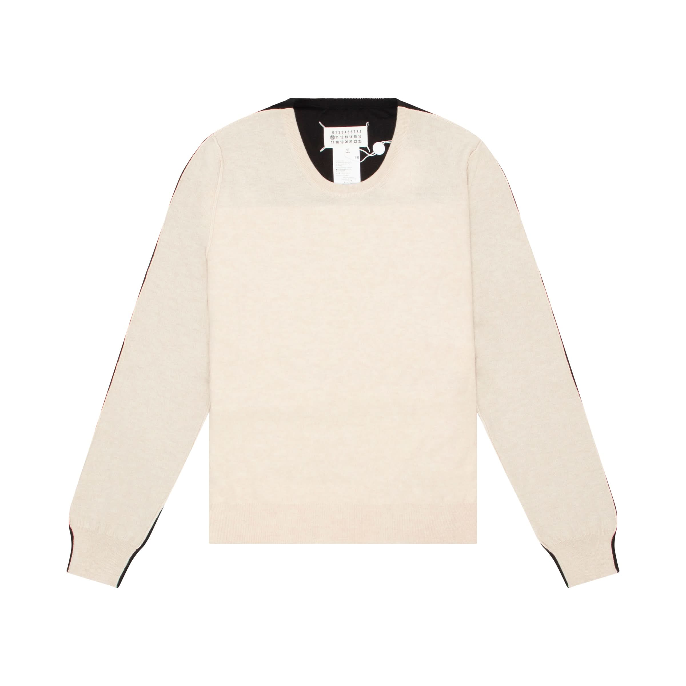 Reverse Two Tone Sweater in Beige