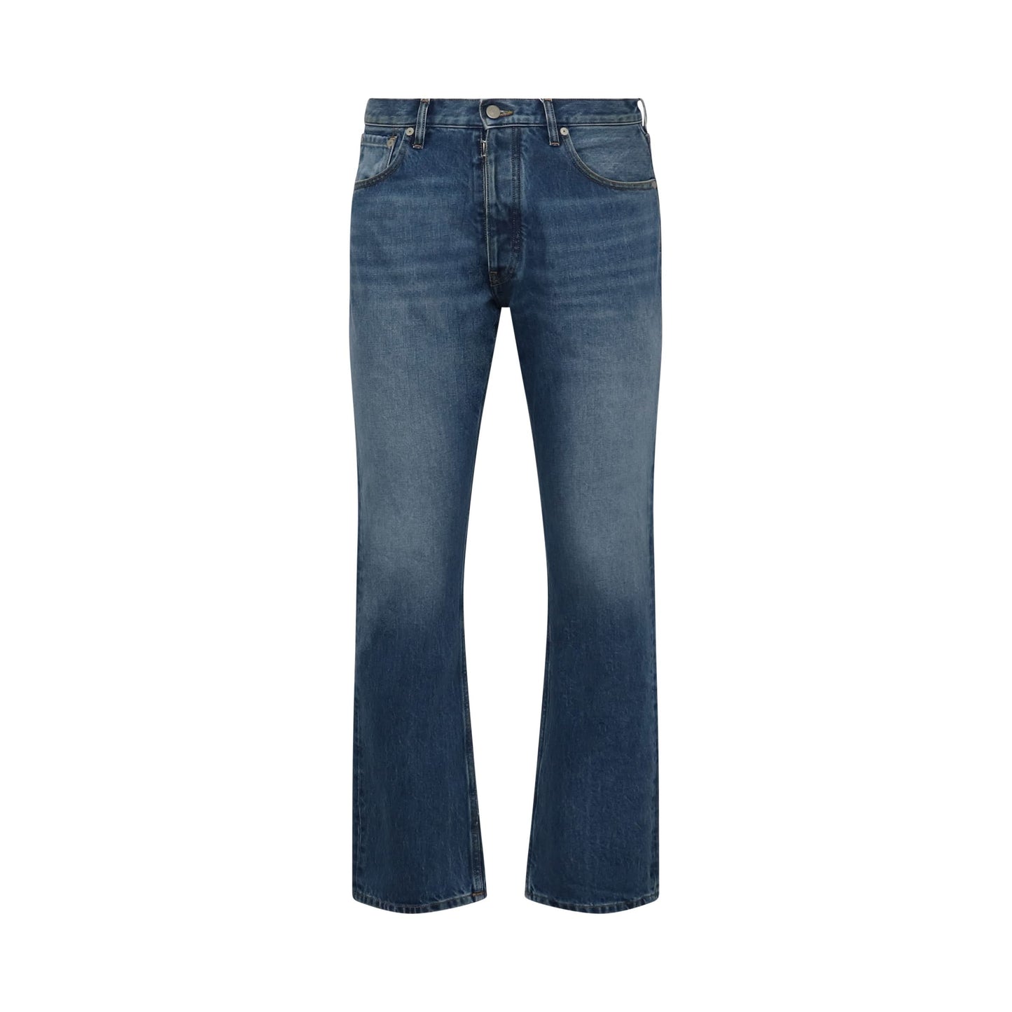 Straight Cut Denim Jeans in Blue