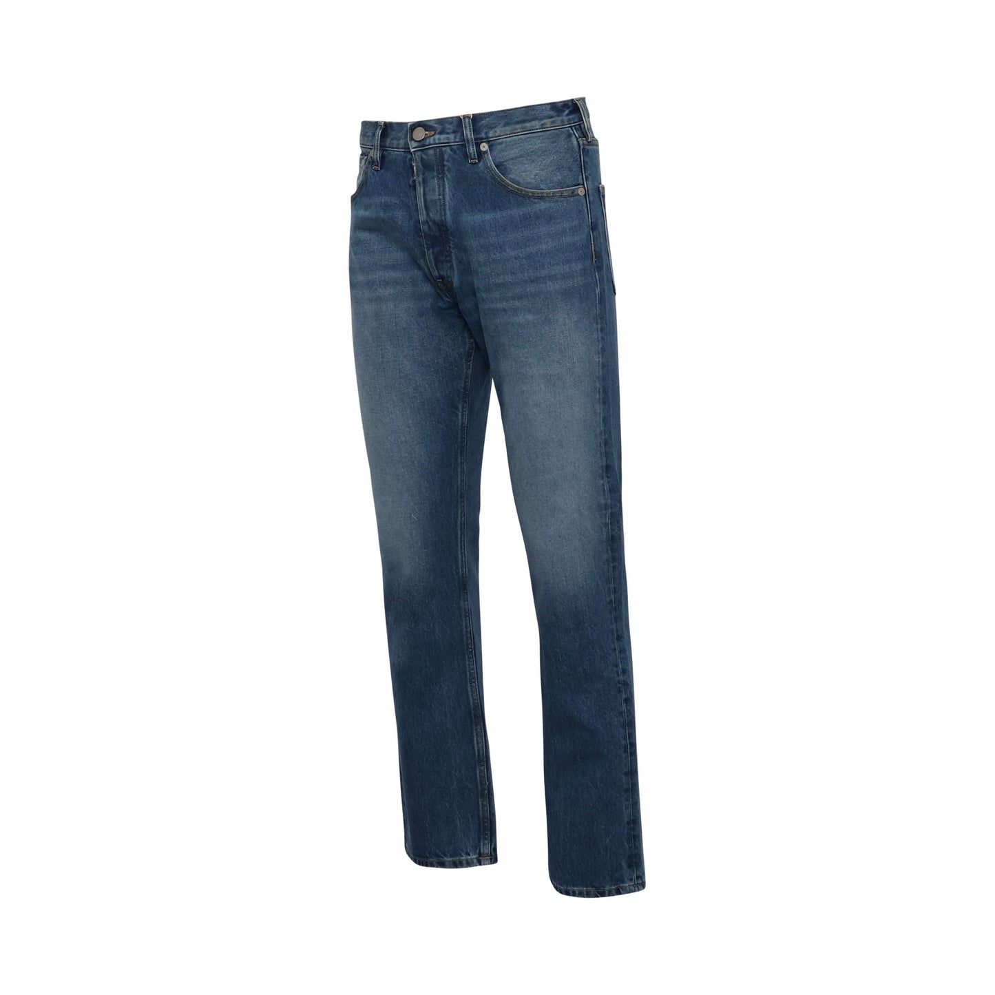 Straight Cut Denim Jeans in Blue