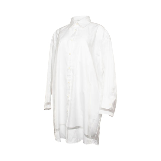 Panelled Shirt Dress in White