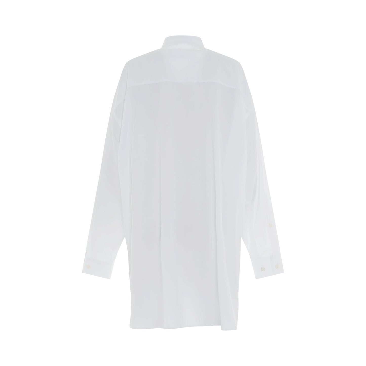 Puff Sleeve Long Shirt in White