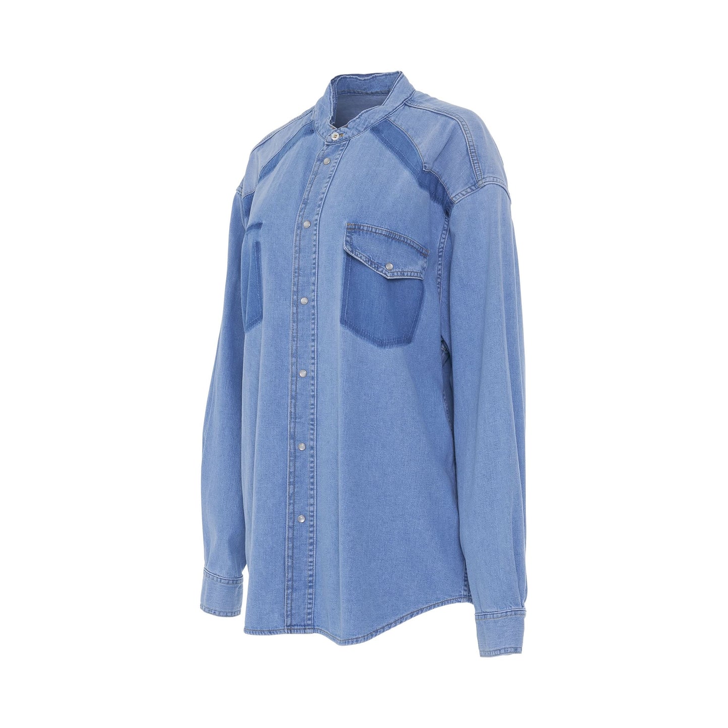 Denim Shirt with Pockets in Combo Denim