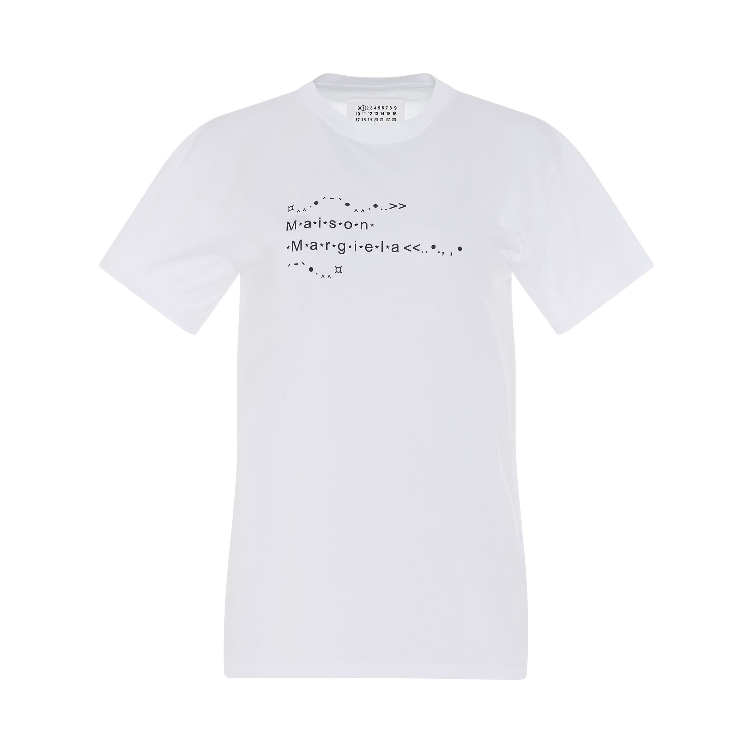 Numbers Logo Cotton T-Shirt in White