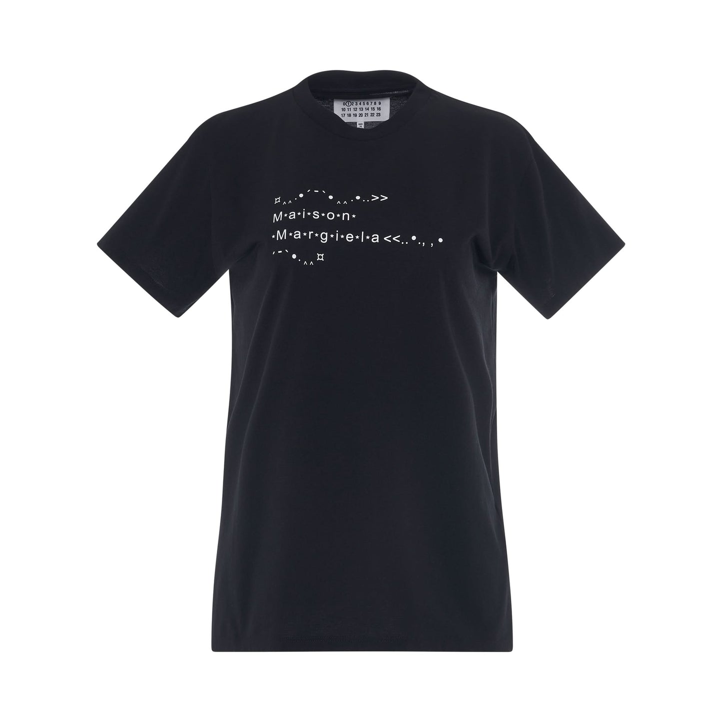 Numbers Logo Cotton T-Shirt in Black