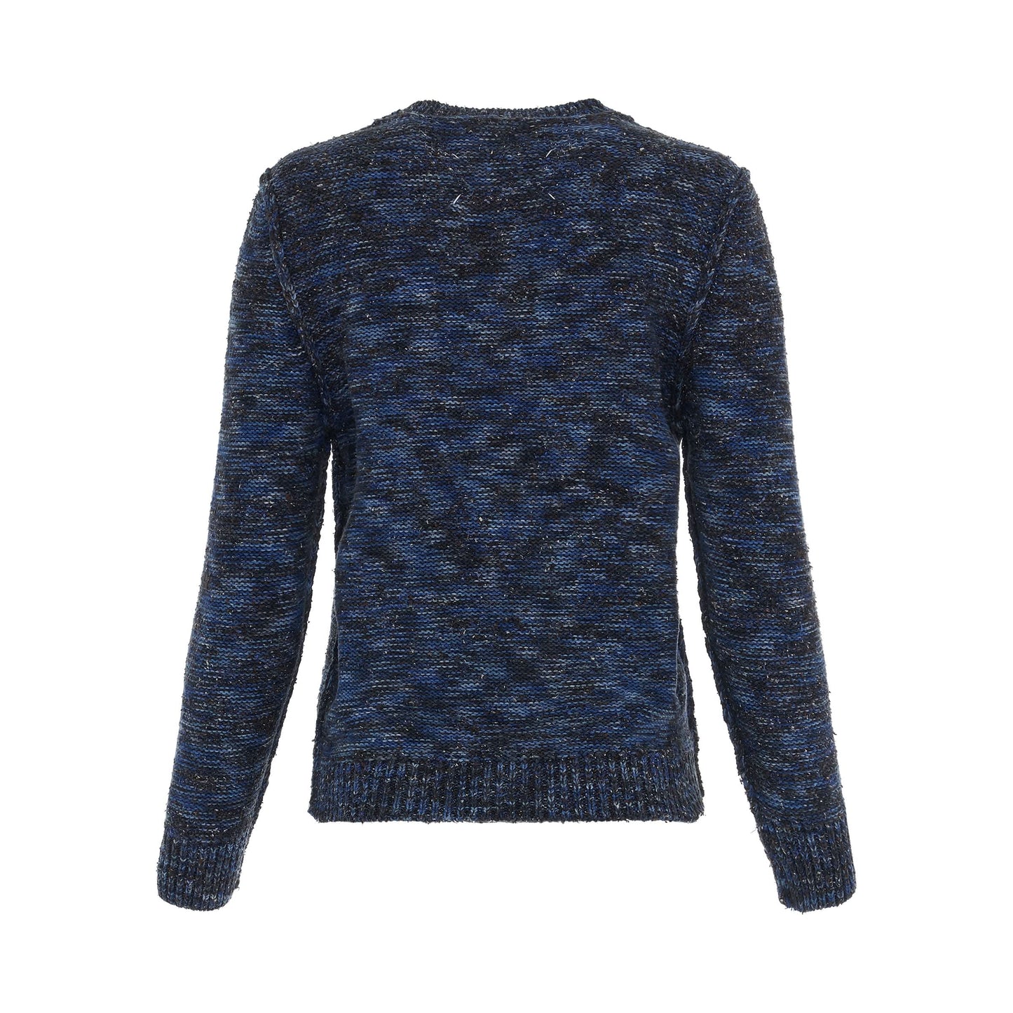 Knitted Long Sleeve Sweater in Blue Mix