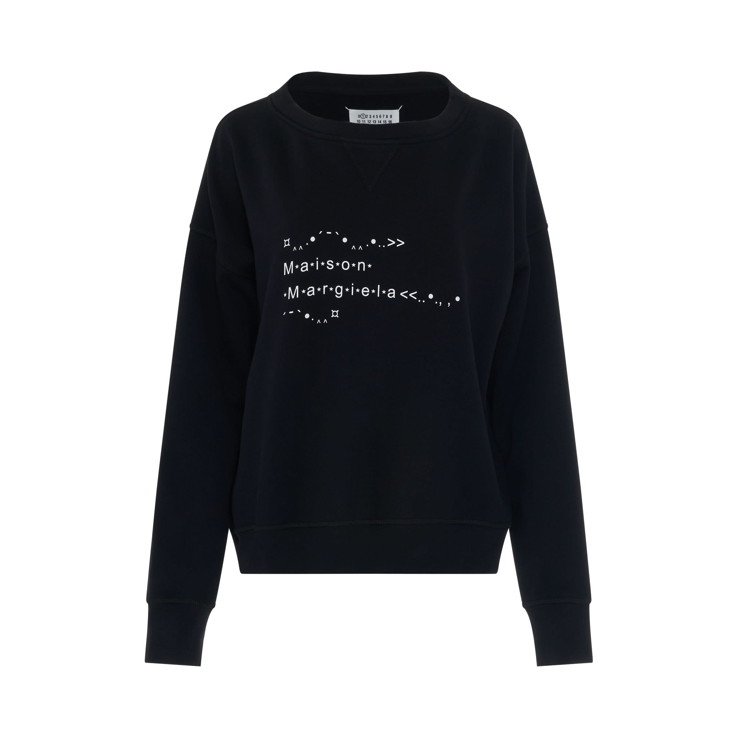 Logo Print Long Sleeve Sweatshirt in Black