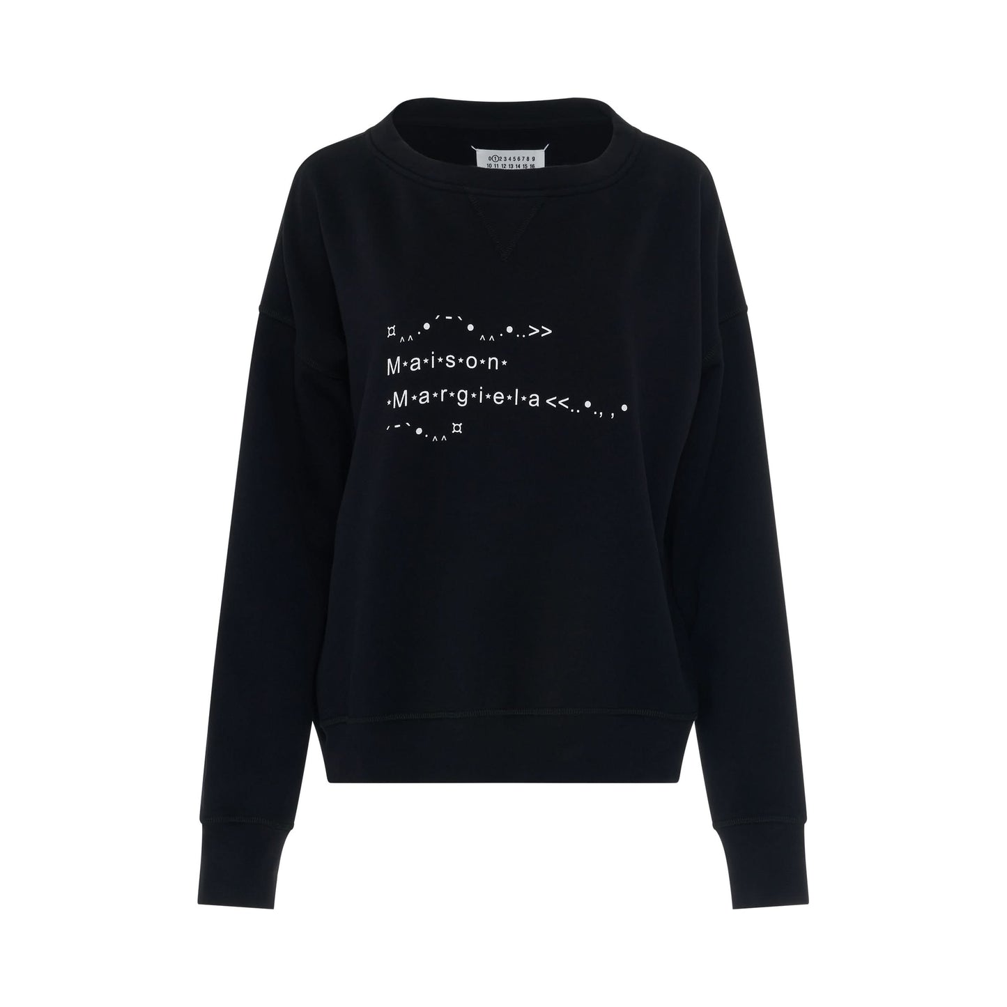 Logo Print Long Sleeve Sweatshirt in Black