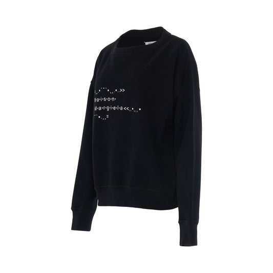 Logo Print Long Sleeve Sweatshirt in Black