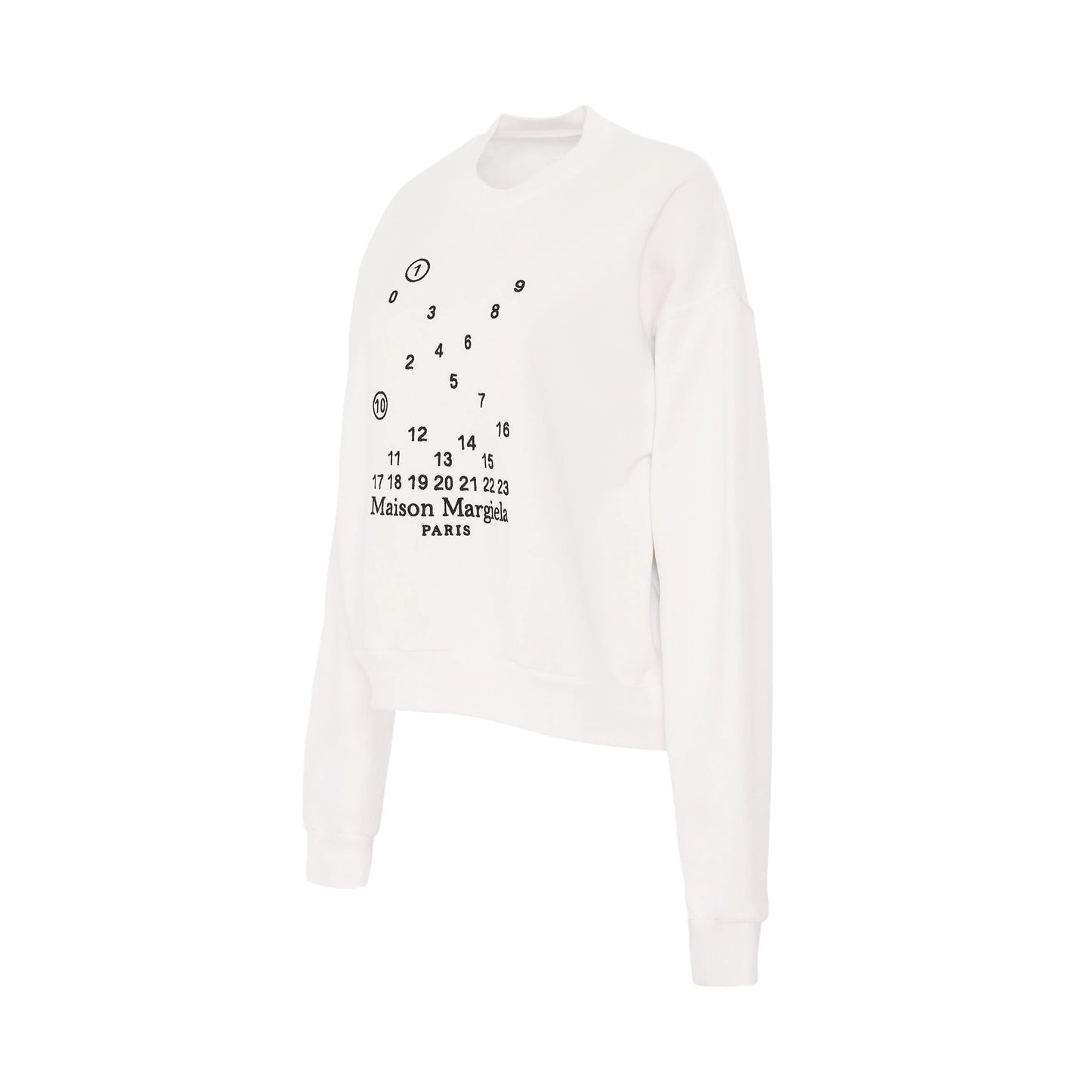 Scattered Numeric Logo Sweatshirt in White