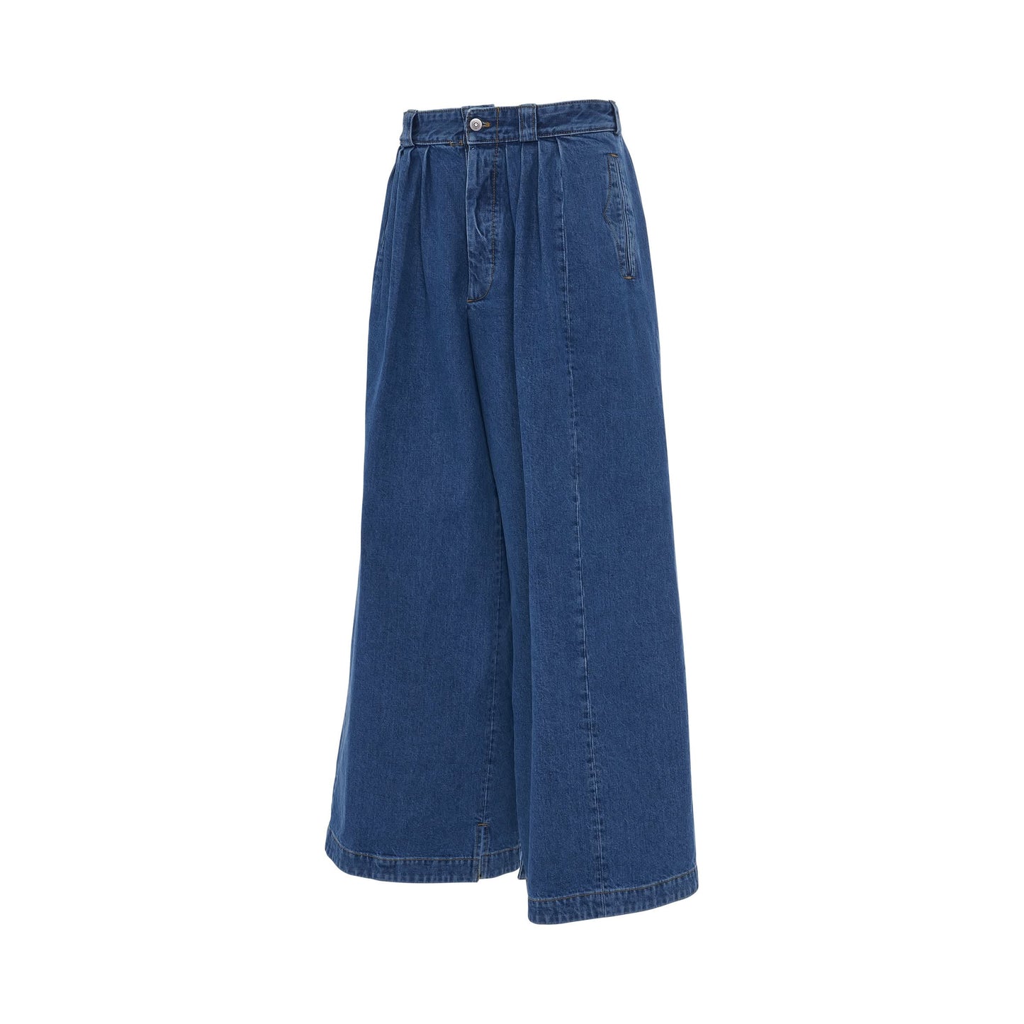 Long Baggy Straight Jeans in Light Dirty Stone Wash