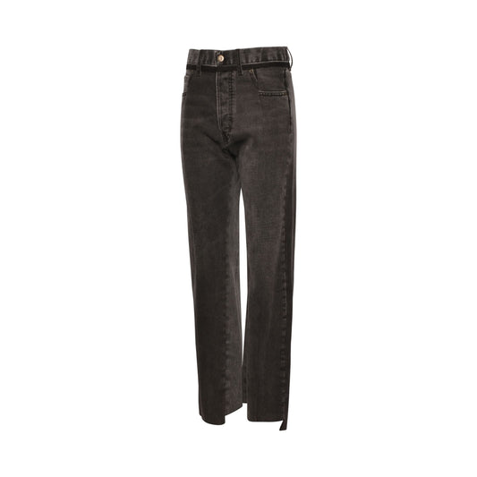 Asymmetric Raw Hems Jeans in Black