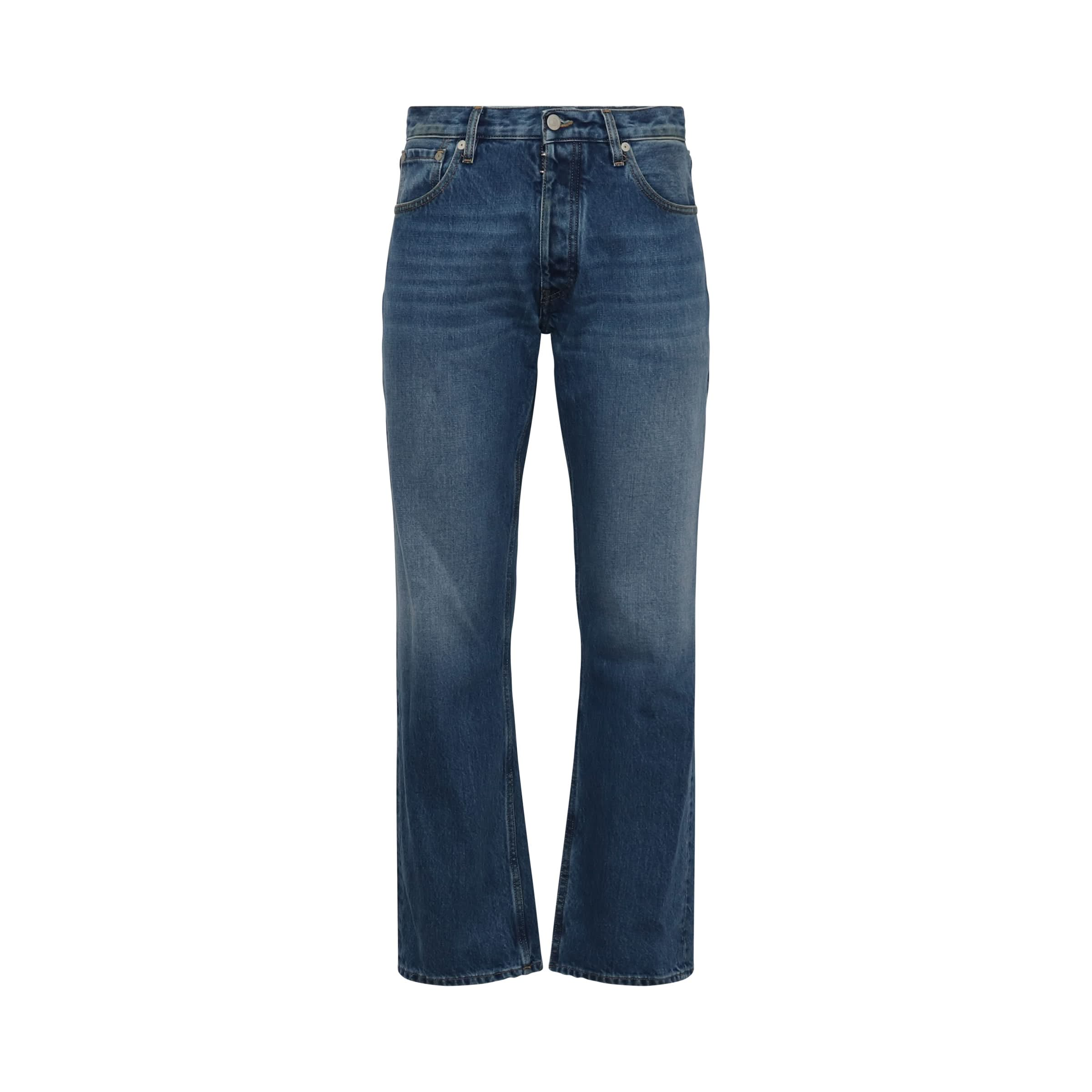 Mid-Rise Straight Leg Jeans in Blue