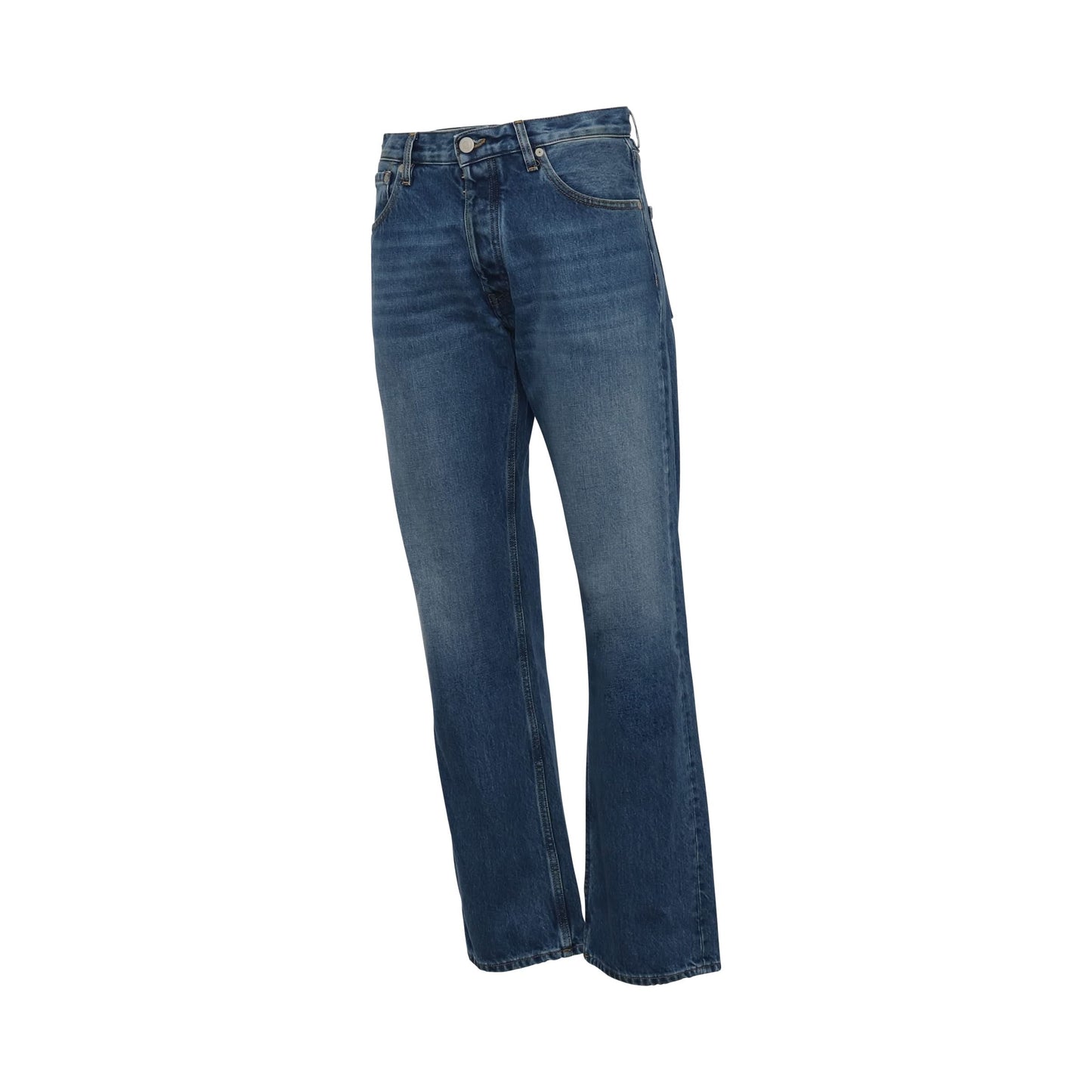 Mid-Rise Straight Leg Jeans in Blue