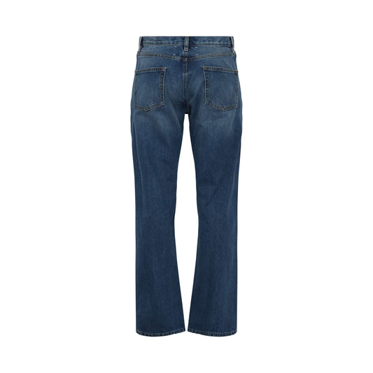 Mid-Rise Straight Leg Jeans in Blue