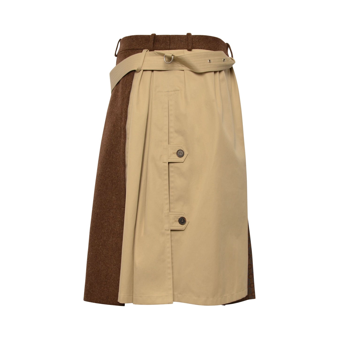 Trench A-Line Belt Skirt in Multicolor