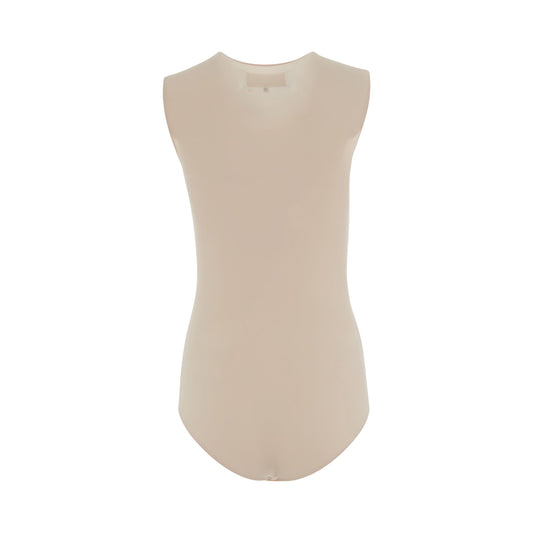 Sleeveless Bodysuit in Almond