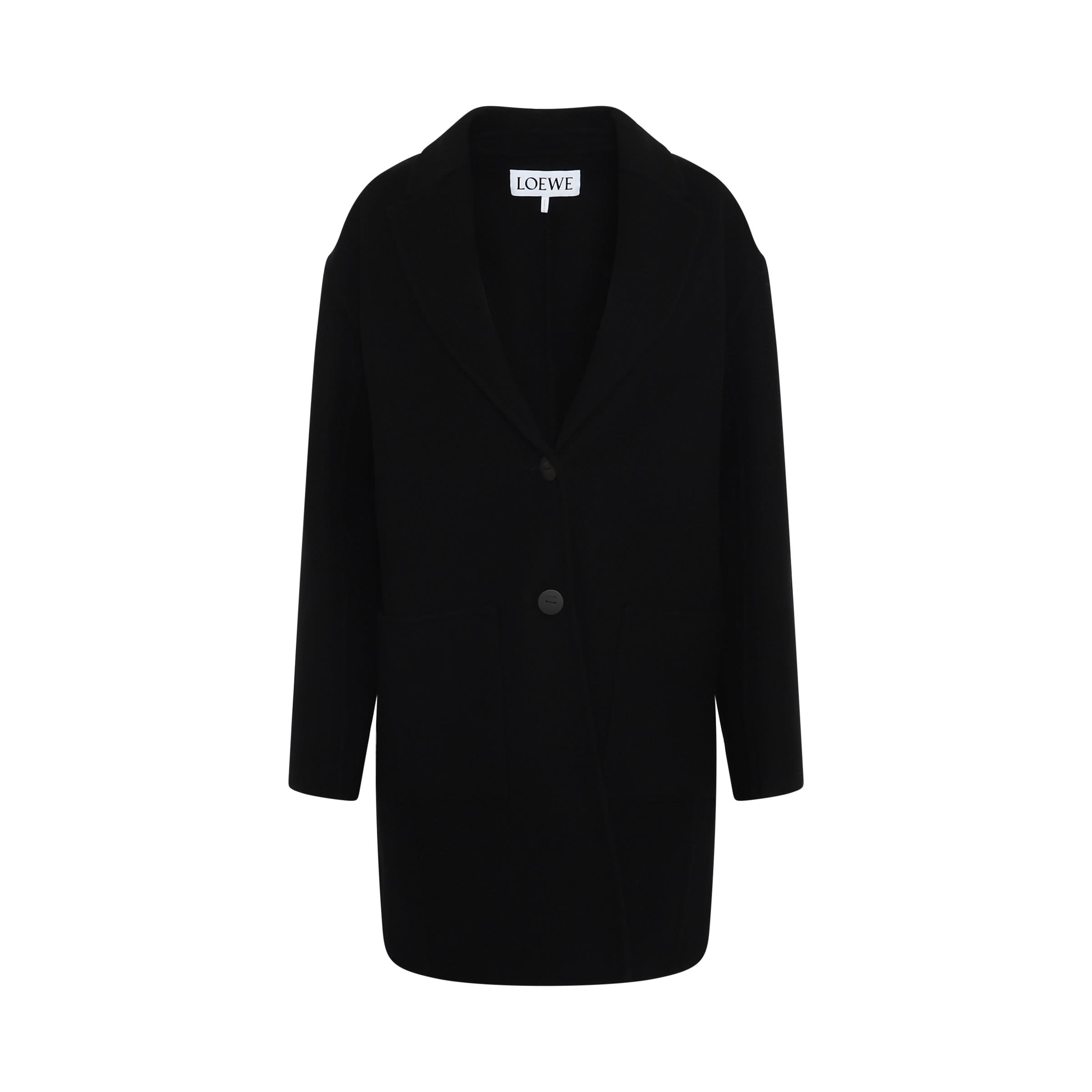 Slit Jacket In Wool And Cashmere Black