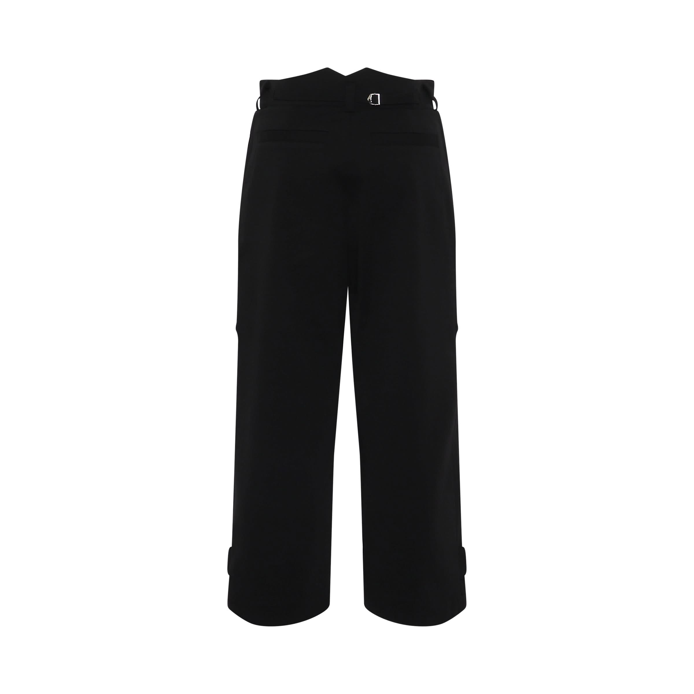 Cropped Trousers In Wool Black