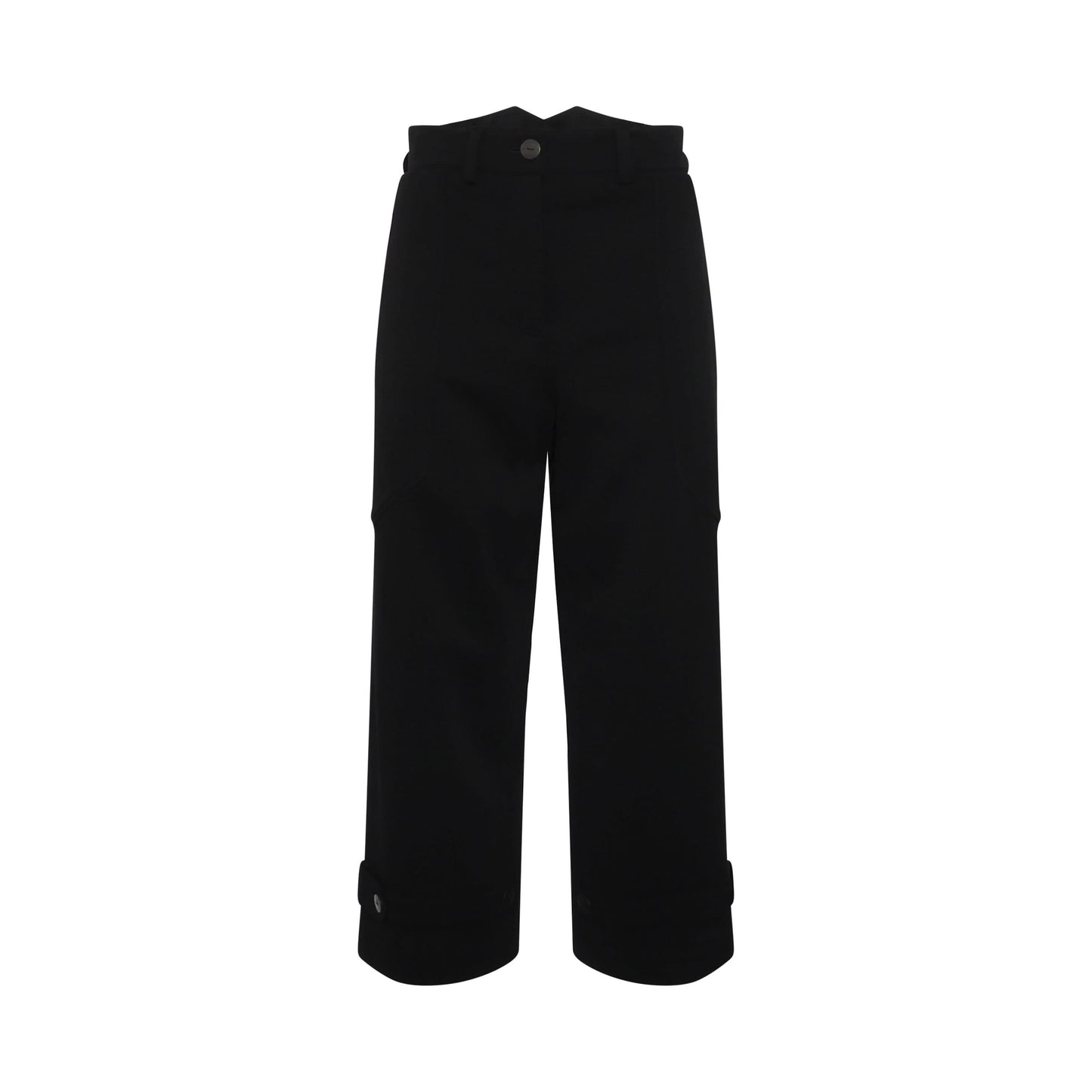 Cropped Trousers In Wool Black