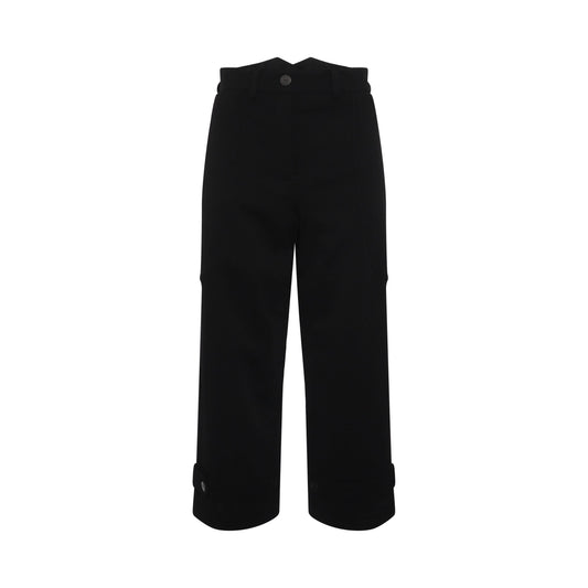 Cropped Trousers In Wool Black