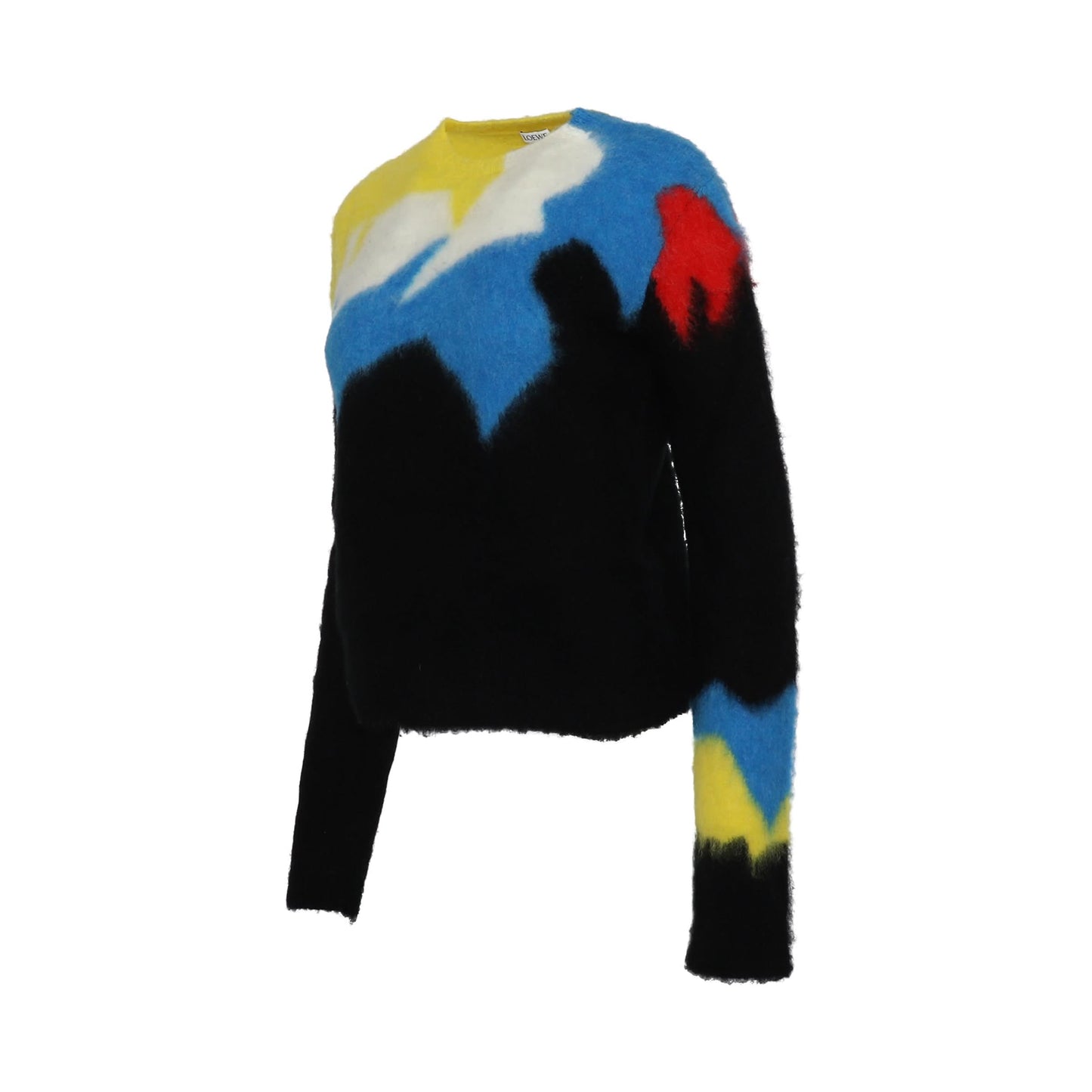 Intarsia Crewneck Sweater In Wool Black/Multicolor